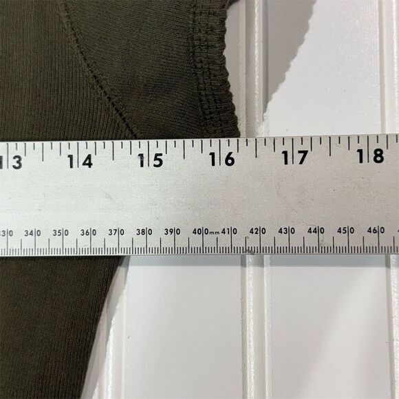 Vintage Abercrombie Olive Green Baby Tee XL Y2K Grunge Ribbed Crop Top NWT - Picture 4 of 9